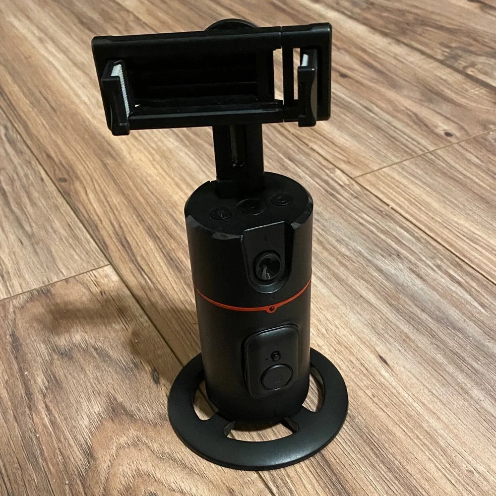Collapsible auto face tracking no app required 360 rotation camera mount